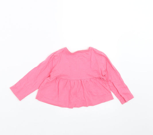 NEXT Girls Pink Floral Basic T-Shirt Size 6-9 Months