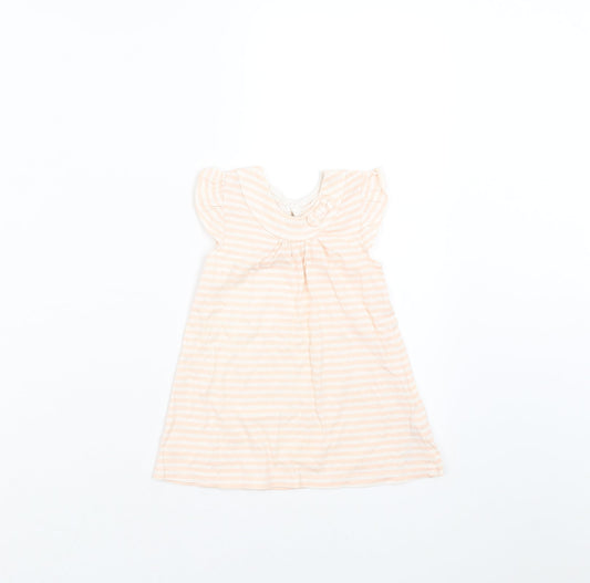 George Girls Pink Striped T-Shirt Dress Size 6-9 Months