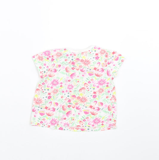 Nutmeg Girls Multicoloured Floral Basic T-Shirt Size 6-9 Months