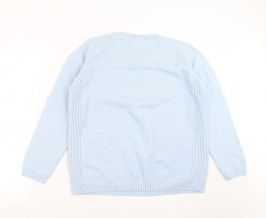 Womens UK Size L ISLE Blue Pullover Jumper