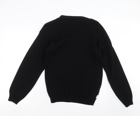 Sapphire Womens Black Knit Pullover Jumper Size M - Rudolph Christmas