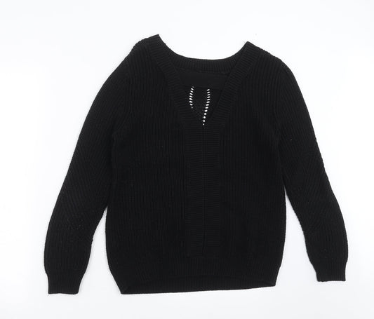 Primark Womens Black Knit Pullover Jumper Size 10