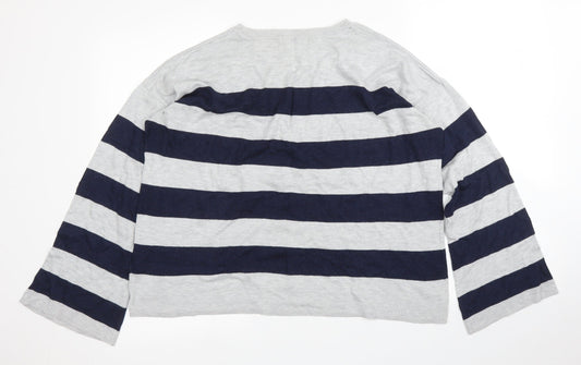 George Womens Grey Striped Pullover Jumper Size 6