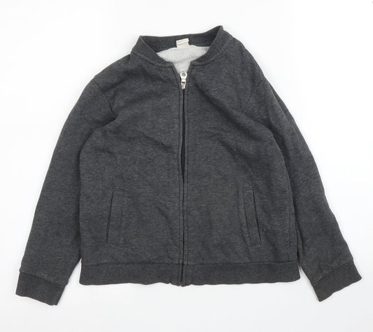 H&M Girls Grey Full Zip Jumper Size 7 Years