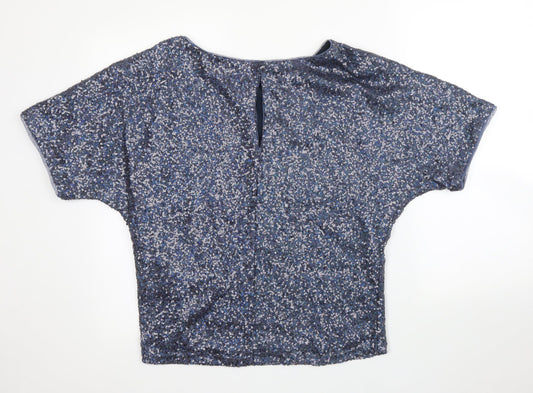 Womens UK Size XS Oasis Blue Basic Blouse