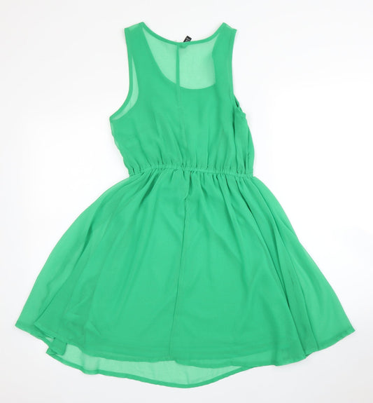 H&M Womens Green Fit & Flare Size 8