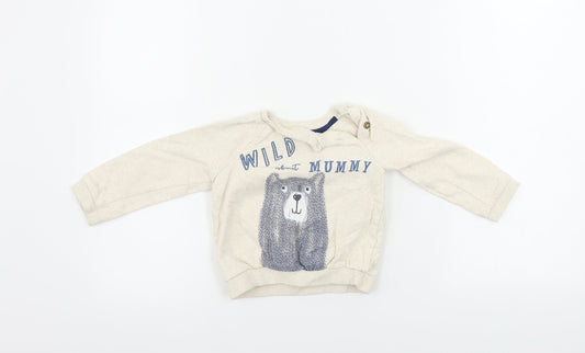FRED&FLO Girls Beige Pullover Jumper Size 18-24 Months