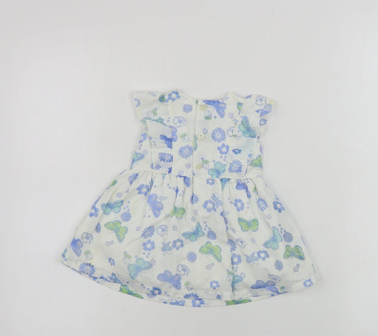 Baby Boutique Girls White Floral A-Line Size 0-3 Months