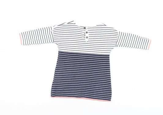 Marks and Spencer Girls Ivory Striped Basic Casual Size 9-12 Months
