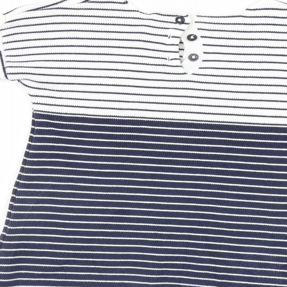Brand and care label for Marks & Spencer girls’ ivory striped basic casual, size 9-12, months