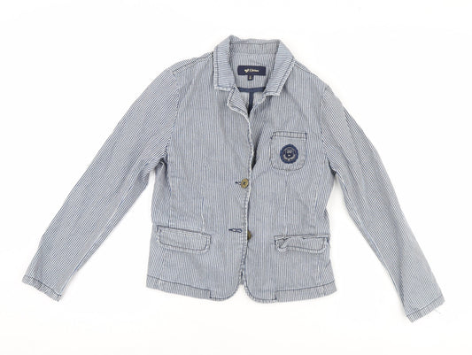 j jeans Girls Blue Striped Jacket Size 10 Years