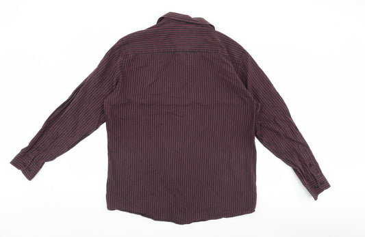 TU Mens Multicoloured Striped Button-Up Size 16