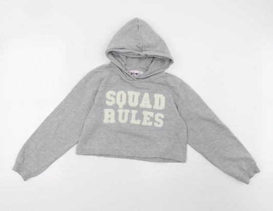 hullabaloo Girls Grey Pullover Hoodie Size 12 Years