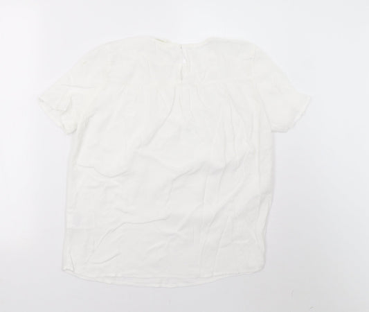 Womens UK Size 8 H&M White Basic T-Shirt