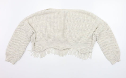 Womens UK Size M Quiz White Pullover Jumper