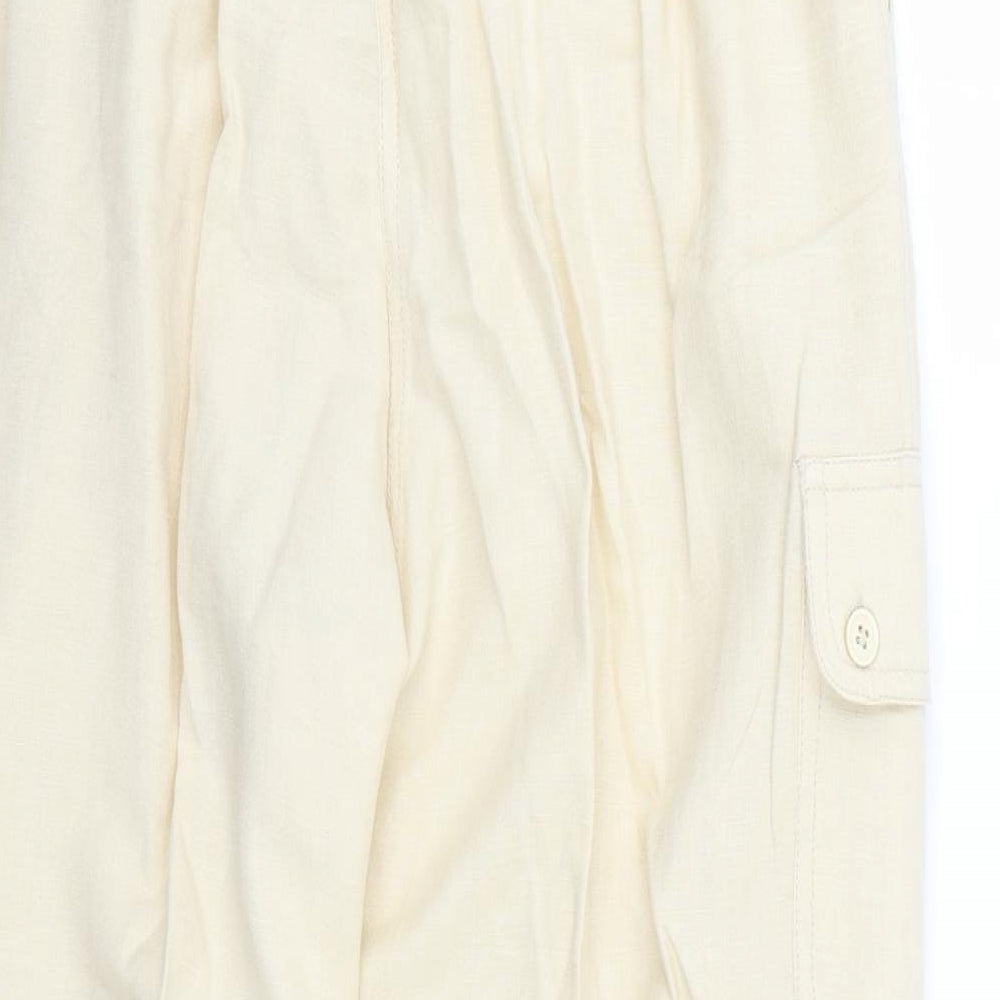 Womens UK Size 14 casual comfort Regular Fit Beige Trousers