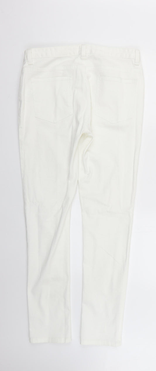 Denim & Co. Womens White Skinny Jeans Size 32 L29 in