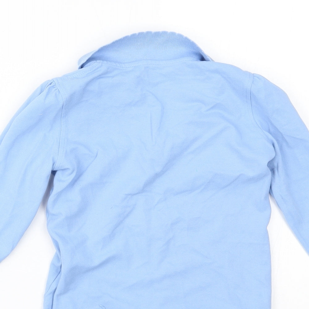 Brand and care label for George girls’ blue basic polo