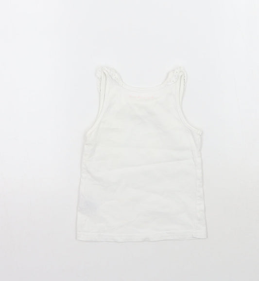 Nutmeg Girls White Basic Tank Size 2 Years