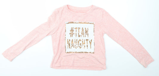 Primark Girls Pink Pullover Jumper Size 12 Years - TEAM NAUGHTY