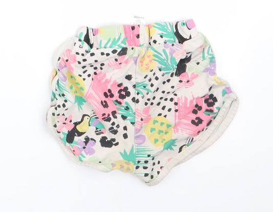 George Girls Ivory Animal Print Sweatpants Trousers Size 12-18 Months - Tropical print