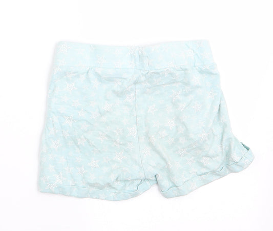 Florence and Fred Girls Green Geometric Sweat Shorts Size 3-4 Years - Star Print
