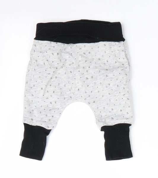 My K Baby Grey Jogger Trousers Size 0-3 Months - Numerical print