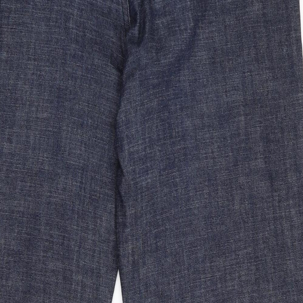 George Man Mens Blue Trousers Size 36 in L31 in - Wide Legged Denim Look
