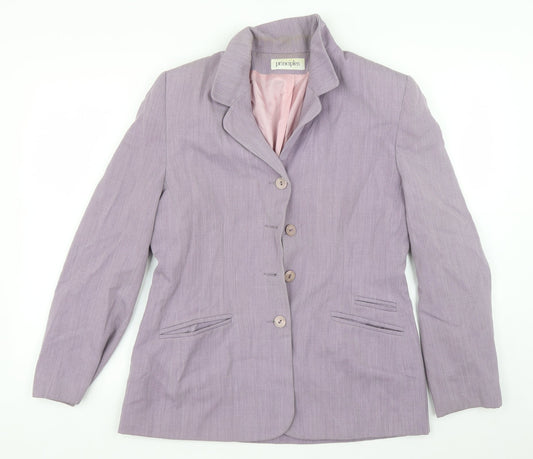 Additional front view of Principles women’s purple jacket suit jacket, size UK 14