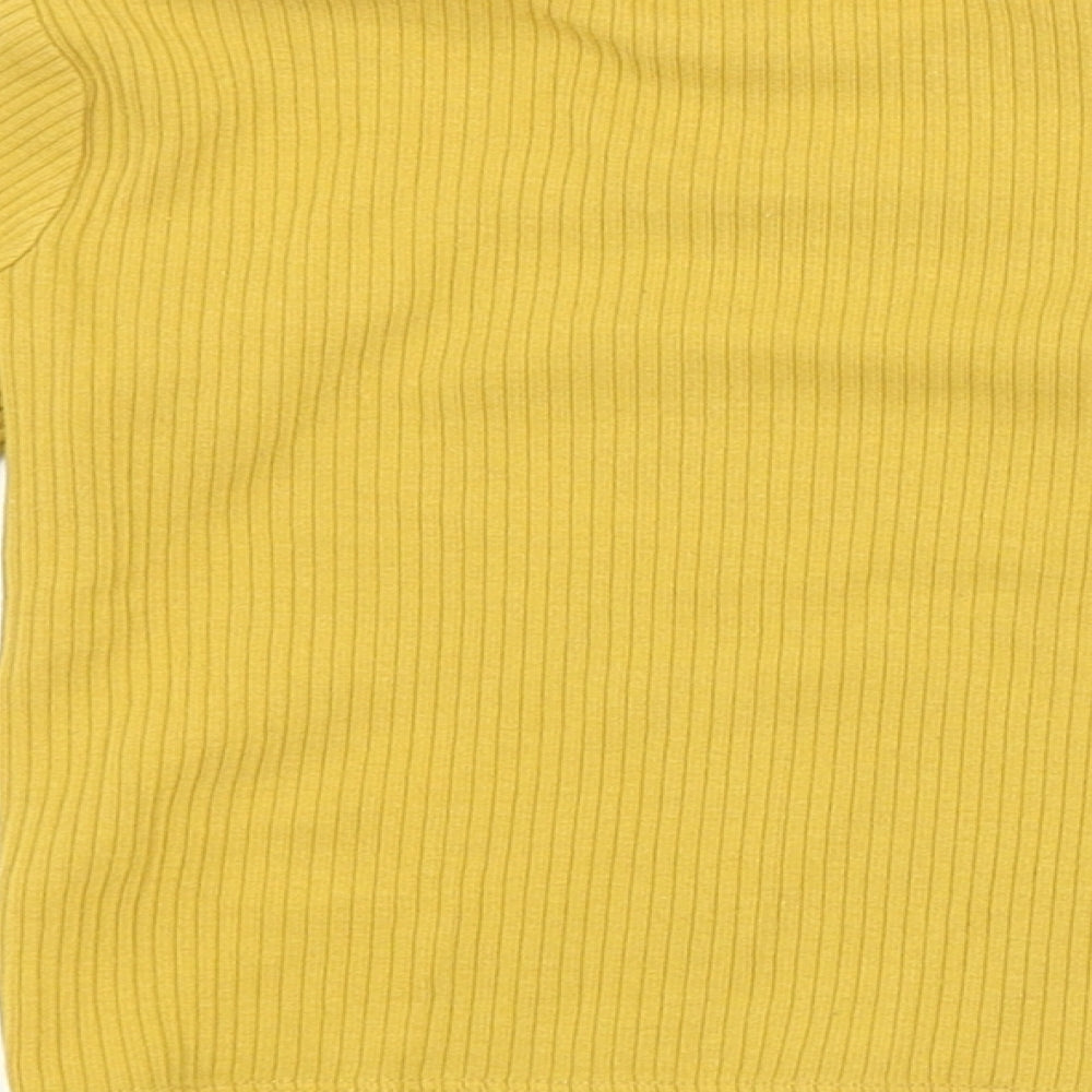 F&F Girls Yellow Striped Pullover Jumper Size 2-3 Years