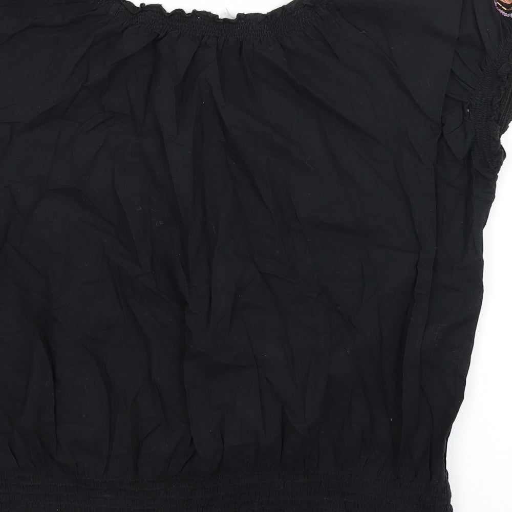 Womens UK Size Preworn Black Basic Blouse