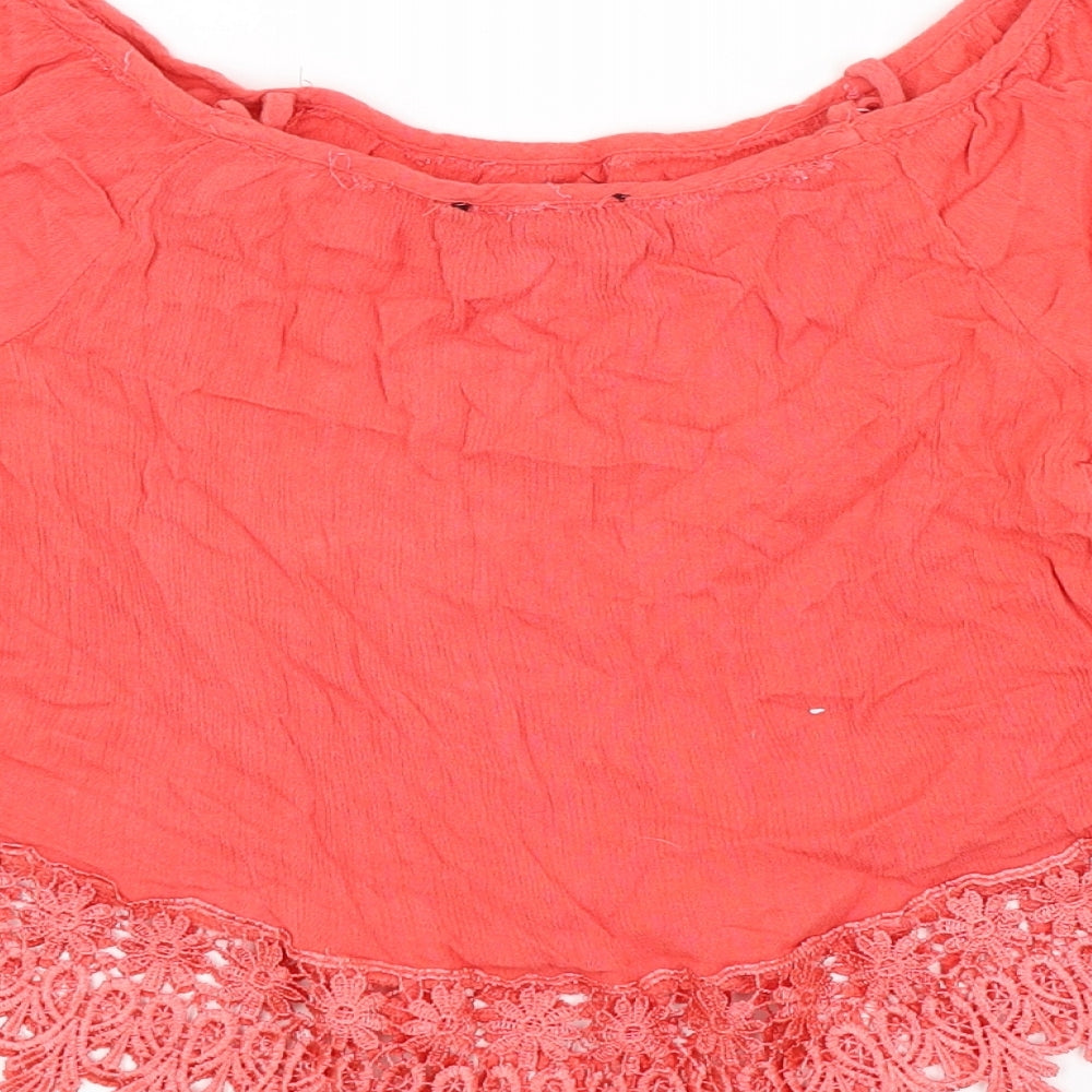 Womens UK Size 8 Select Red Cropped Blouse