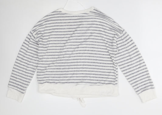 Primark Womens White Striped Pullover Jumper Size M