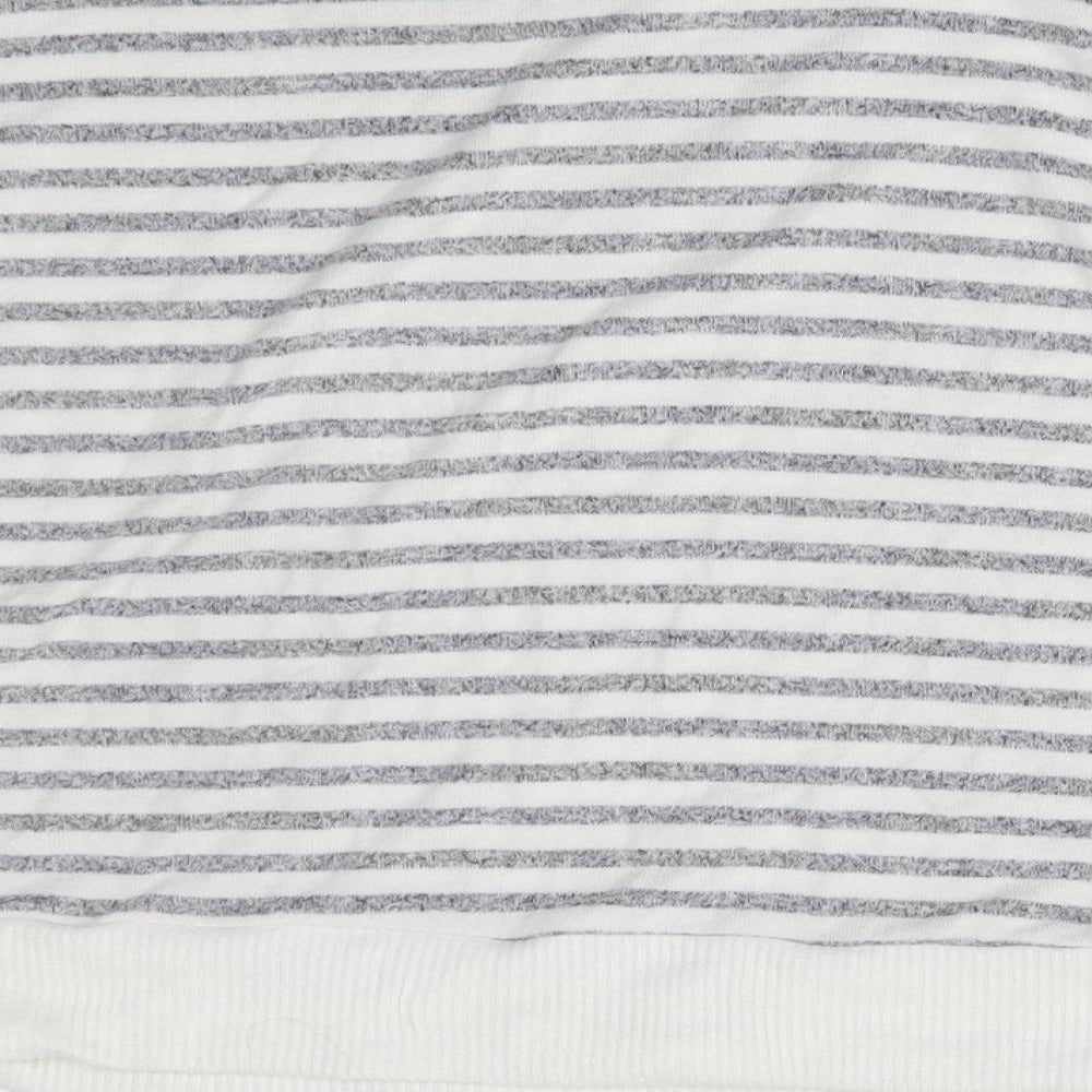Primark Womens White Striped Pullover Jumper Size M