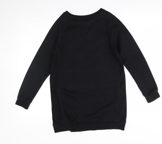 F&F Girls Black Tunic Jumper Size 10-11 Years - unicorn