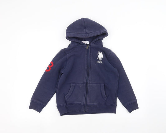 US Polo Assn. Girls Blue Full Zip Hoodie Size 9-10 Years