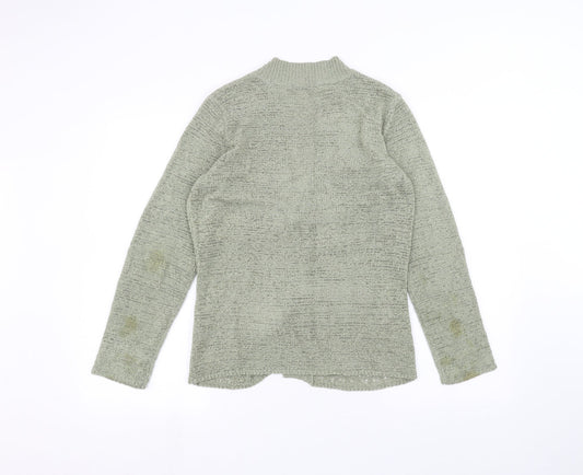 Womens UK Size S BM Green Cardigan Jumper
