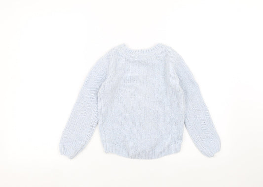 Primark Girls Blue Pullover Jumper Size 6-7 Years - unicorn