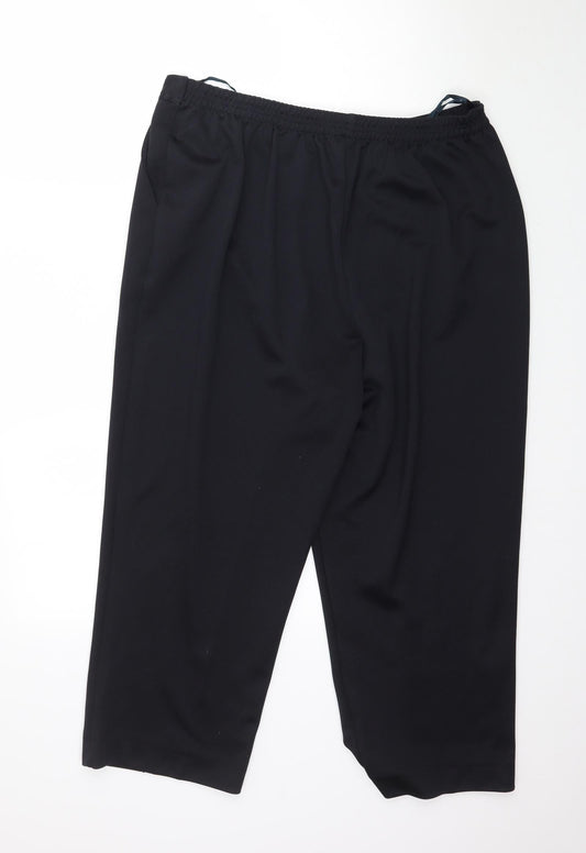 Womens UK Size 18 BM Regular Fit Capri Blue Trousers