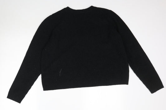 ASOS Womens Black Knit Pullover Jumper Size 16