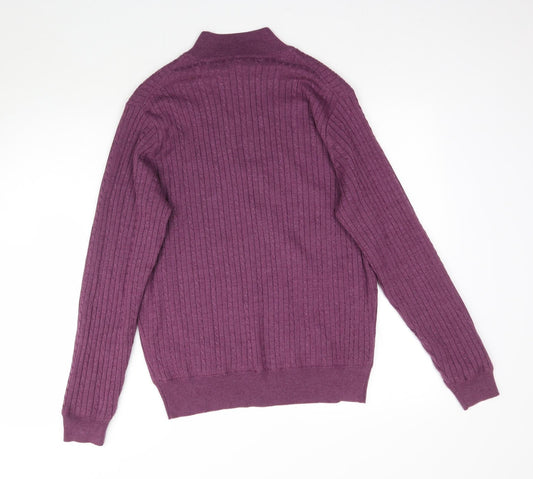 Palm Grove Womens Purple Knit Pullover Jumper Size L