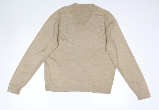 Wolsey Mens Beige Knit Pullover Jumper Size M