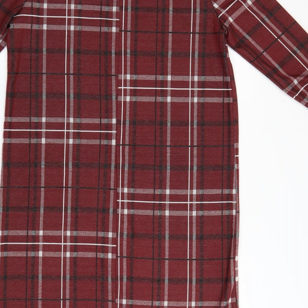 Primark Womens Red Plaid Pullover Jumper Size 8