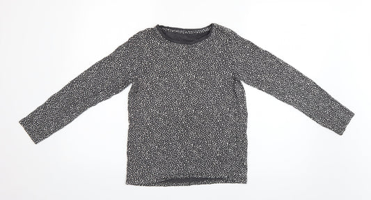 NEXT Girls Black Spotted Basic T-Shirt Size 11 Years