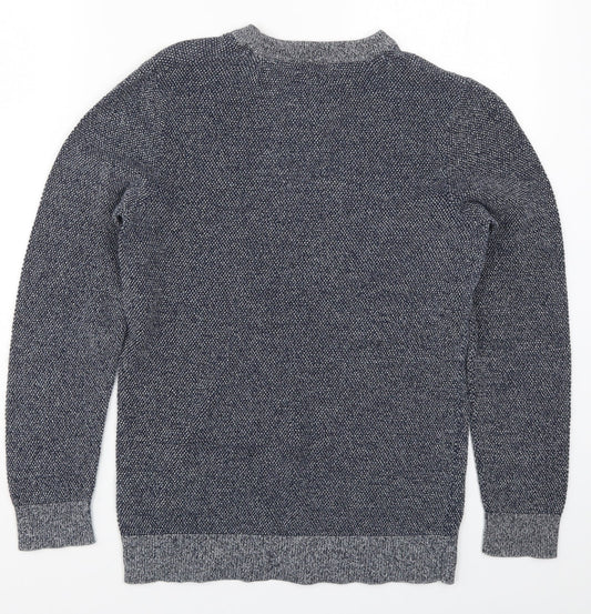 Avenue Mens Blue Knit Pullover Jumper Size S