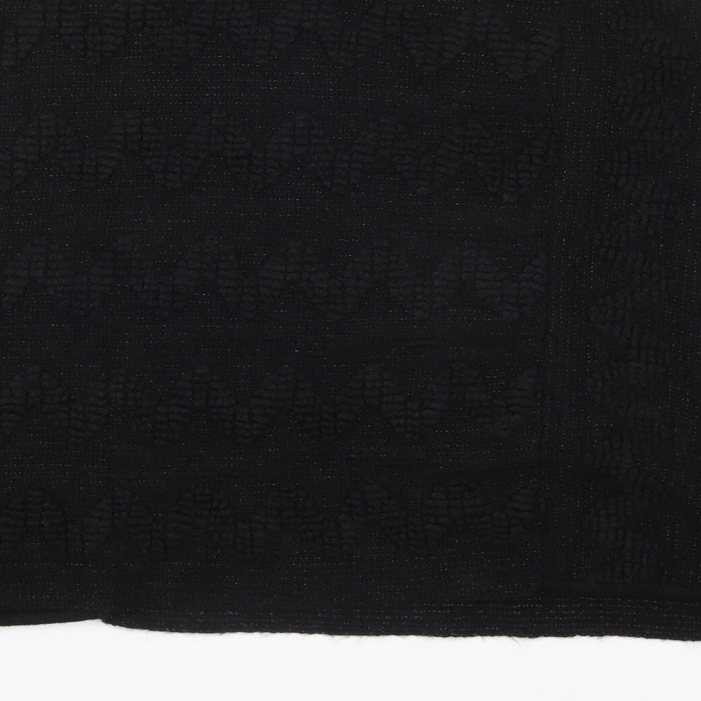 George Womens Black Knit Jacket Poncho Size S - Cable Knit