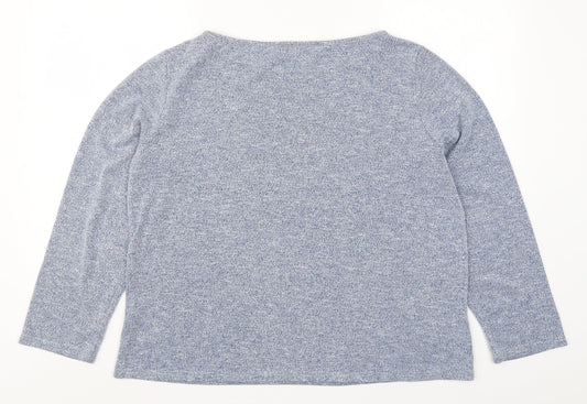 Womens UK Size 2XL Zanzea Blue Basic T-Shirt