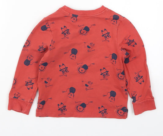 George Boys Red Pullover Sweatshirt Size 2-3 Years - Animals