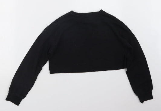 SheIn Girls Black Pullover Jumper Size 12 Years - Cropped