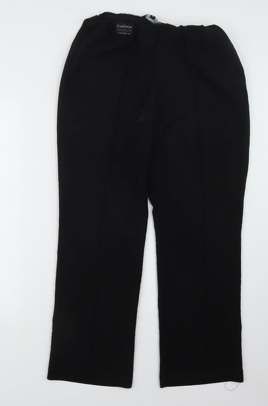 Womens UK Size 12 Mia Moda Regular Fit Black Trousers